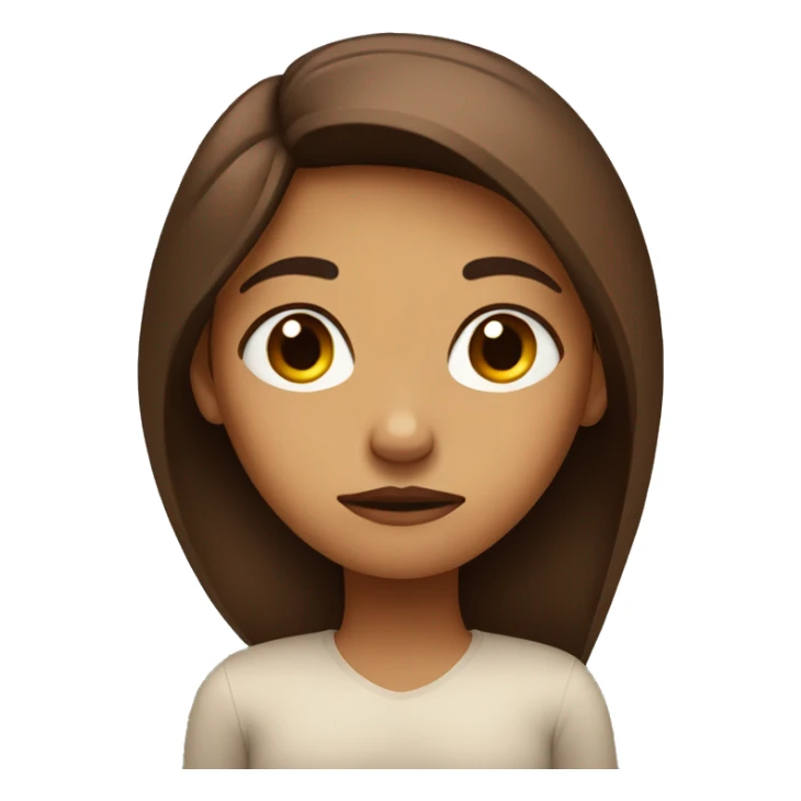 girl with brown her with folded arms and grumpy face sticker