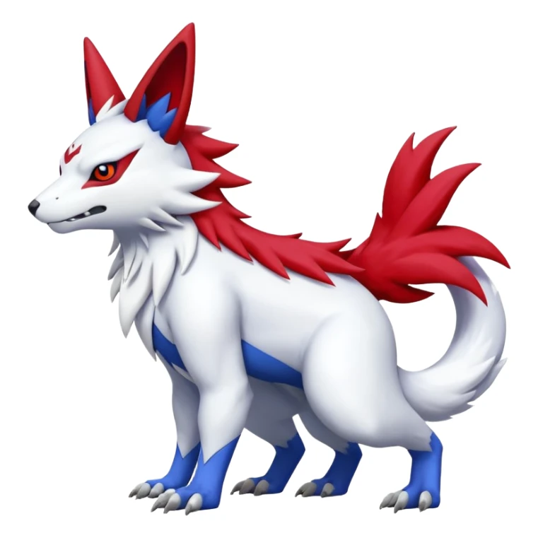 Garurumon-Zangoose-Renamon-fusion-hybrid-creature (full body) sticker