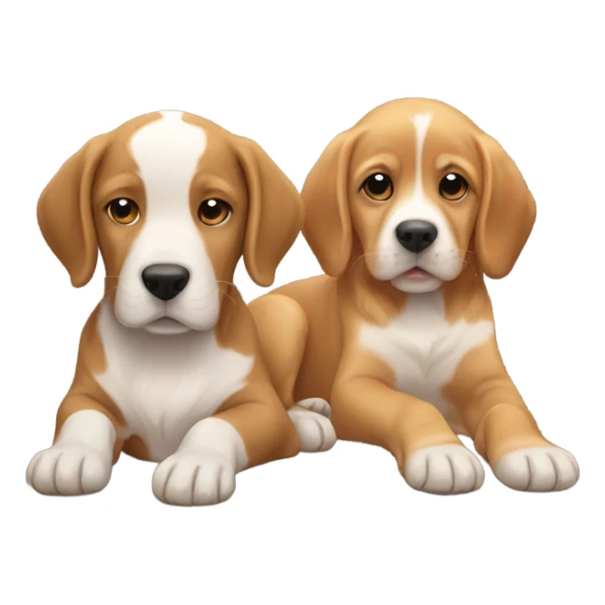 Baby with a golden retriever and beagle  sticker