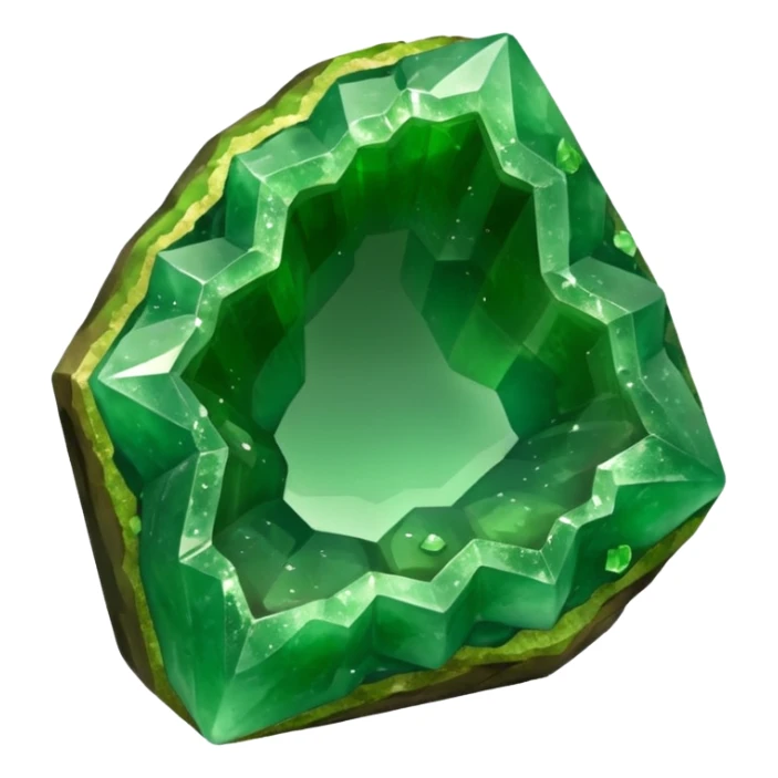 Green Jade-Peridot-Aventurine crystal geode  sticker