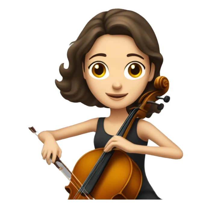 caucasian brunette woman playing cello sticker