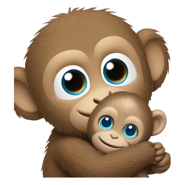 Light brown body, light blue eyes, baby monkey, jellycat stuffed animal sticker