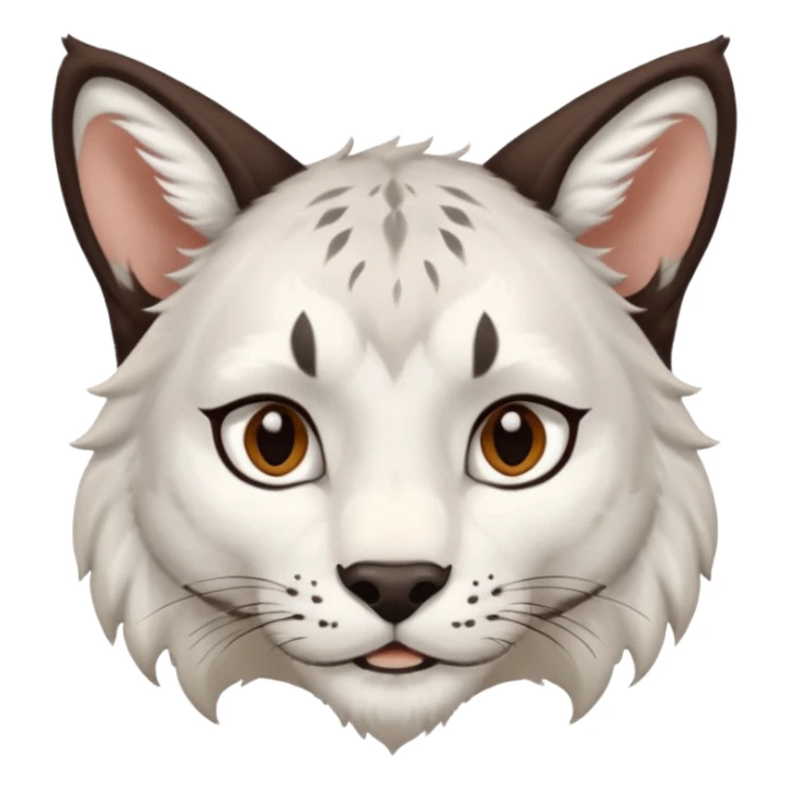 Garçon au cheveux marron foncé avec des oreilles de lynx blanc sticker