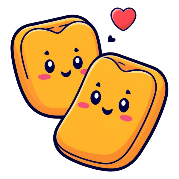 Croquette now with hearts sticker