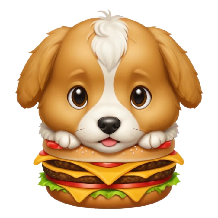 Cute Puppy eating Mcdonalds sticker