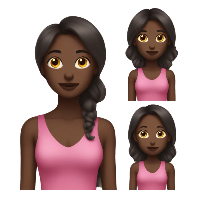 Dark skin Mom and daughter with long hair sticker