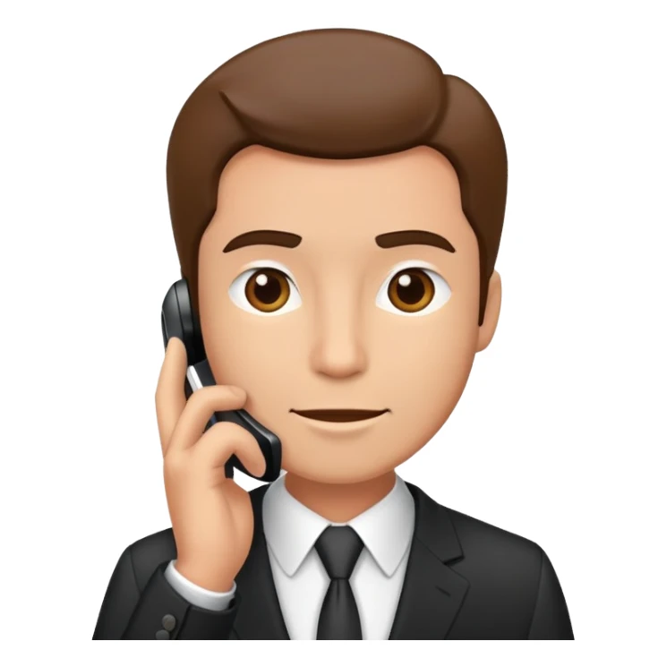 Professional salesman in business suit talking on smartphone sticker