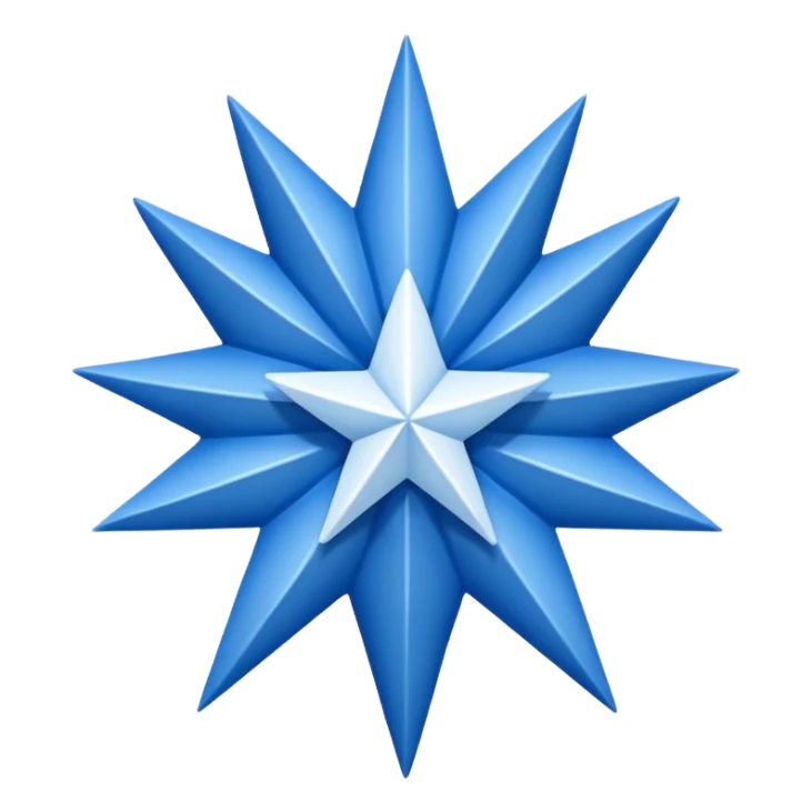 11 corners blue star with white colour tick on it sticker