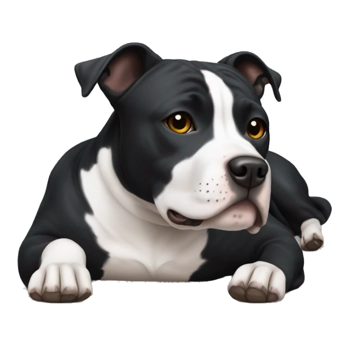 black staffordshire terrier lying down sticker