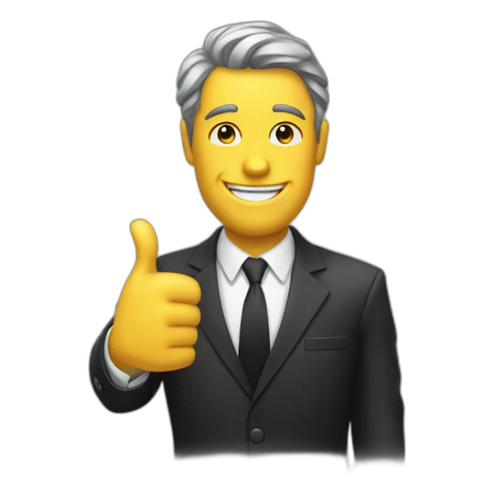 man in suit winking with their thumb up sticker