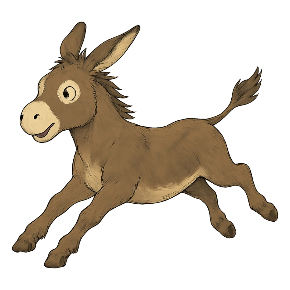 ghibli style donkey flying in the air sticker