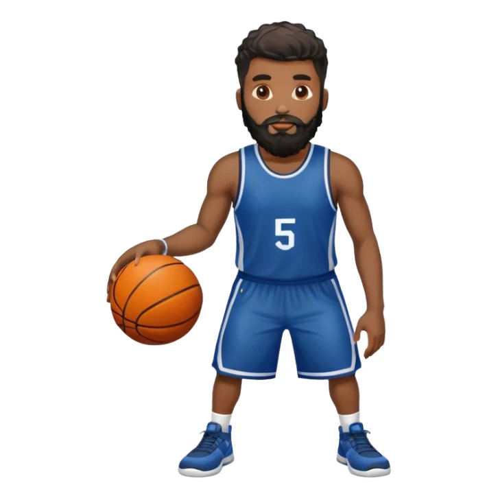 Black man with waves and beard holding basketball  sticker