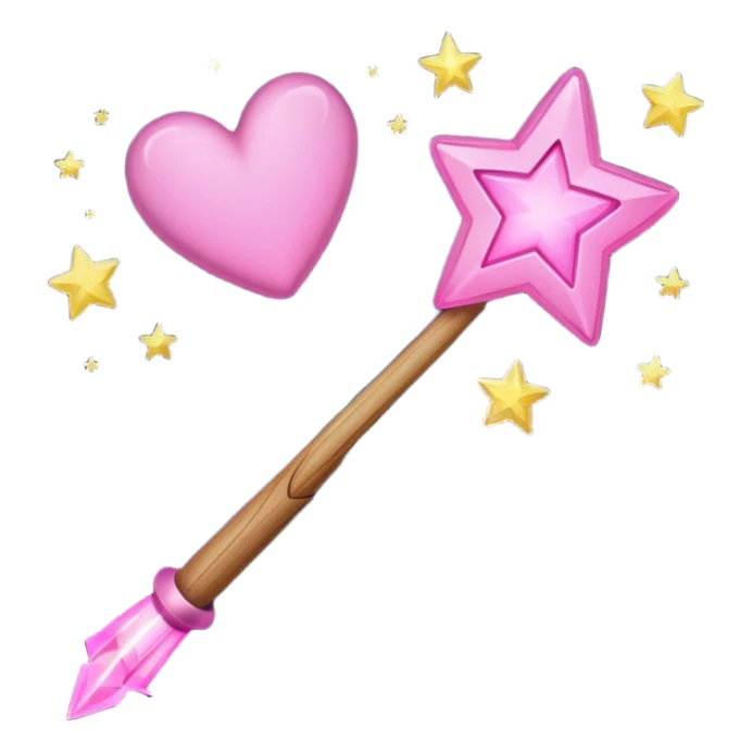 wand with pink heart shooting star effect sticker