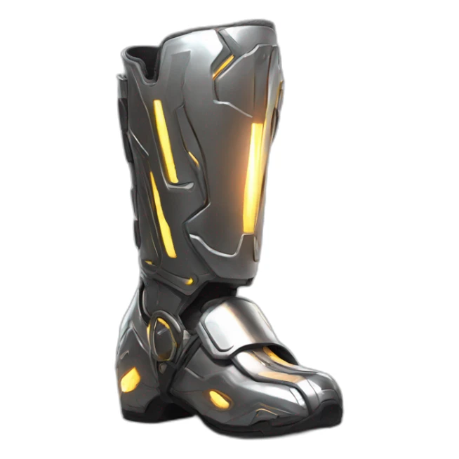 futuristic armored Omega Energy boots radiating omega energy sticker