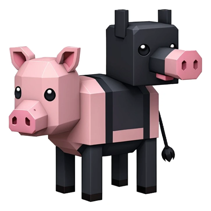 enderman minecraft chevauchant un cochon (clash royale sticker