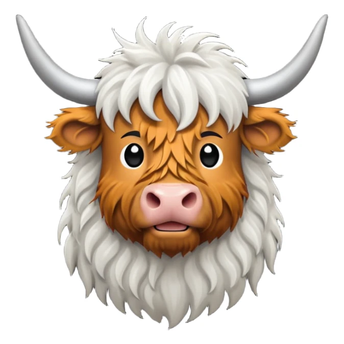 black and white highland cow sticker