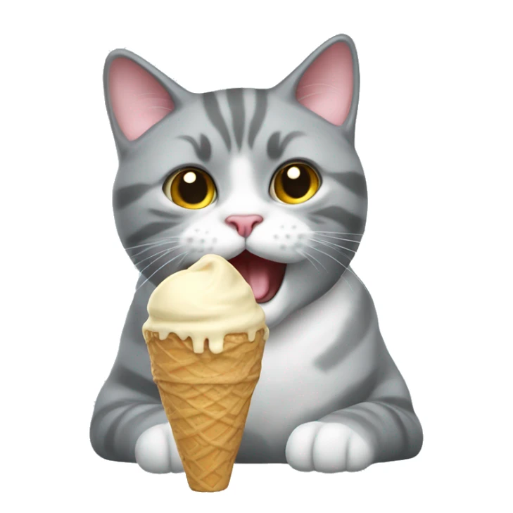 The British cat eating ice cream sticker