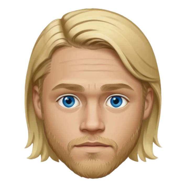 Charlie Hunnam with blue eyes, blonde hair sticker