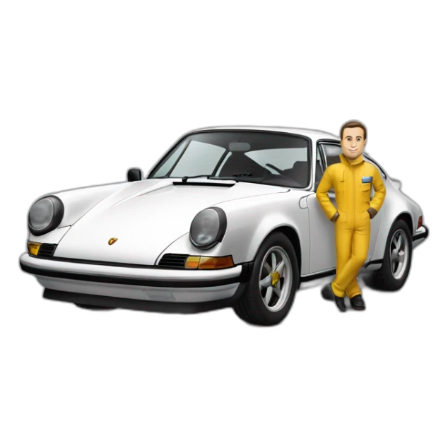 Un homme qui conduit une Porshe 911 rs sticker