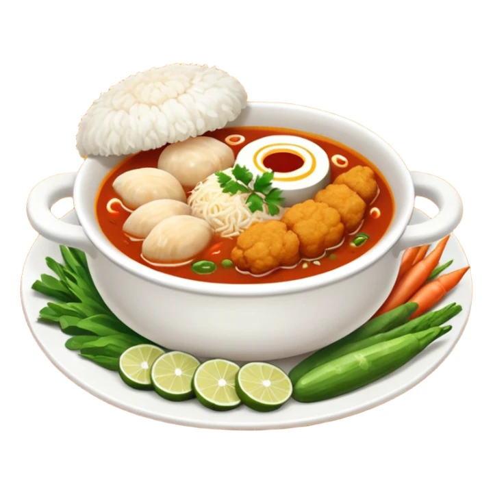 Nasi + Kuah tomyam + Ayam goreng + Sup sayur sticker