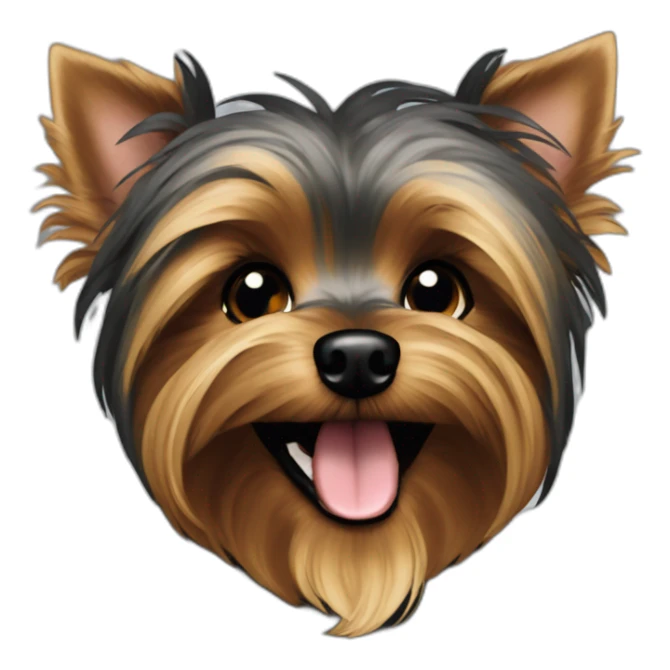 Dog Yorkshire terrier happy dark color sticker