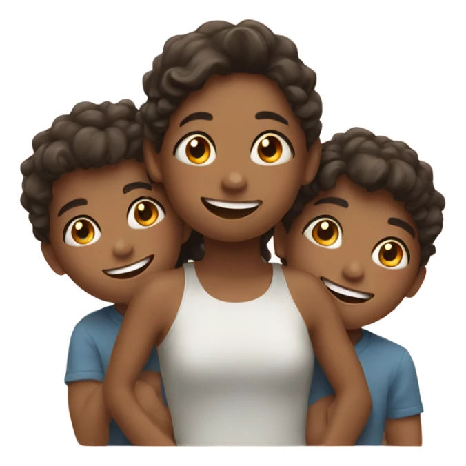 happy girl with boys indoors sticker