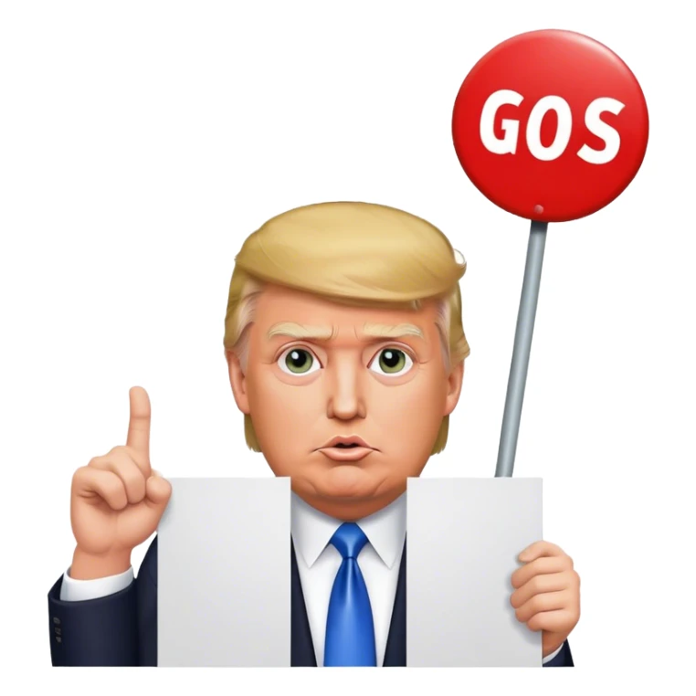 Donald trump holding a sign saying Go Tess  sticker
