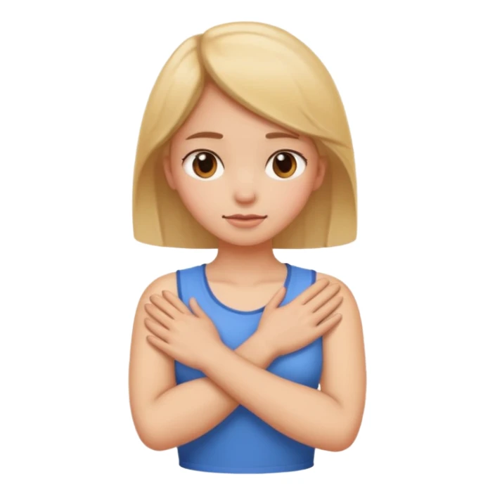 Arms crossed holding neck girl sticker