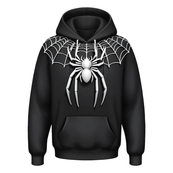 black hoodie with a web with no spider on it sticker