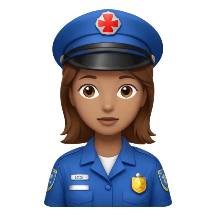 brown hair girl emergency worker sticker