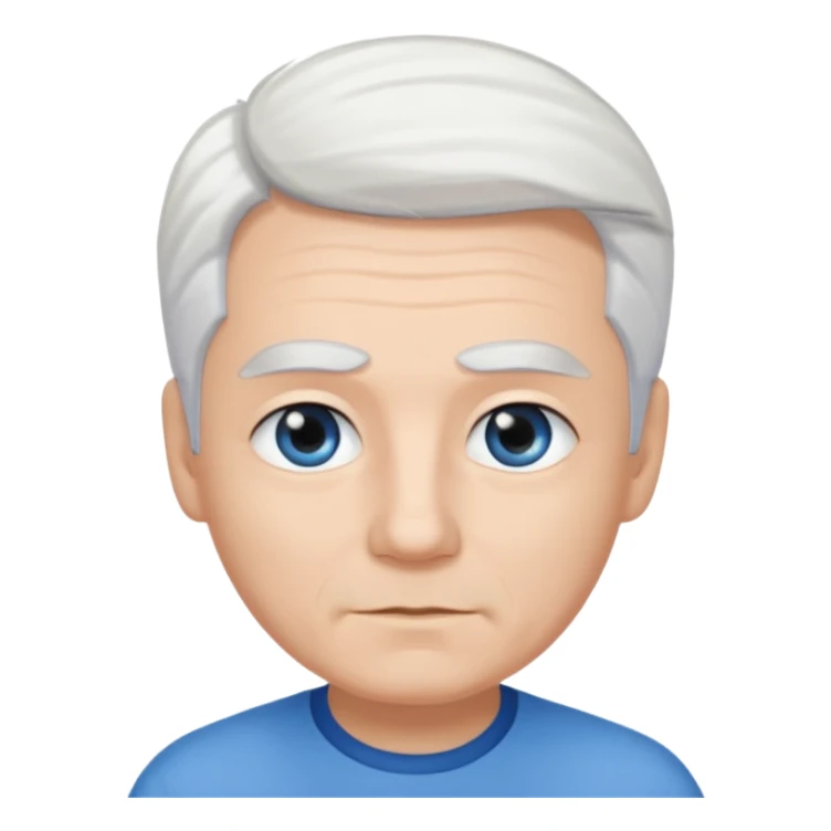 pure white hair,black eyebrows,cute mature Boy,  sticker