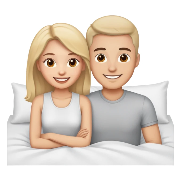 man and woman on the bed  sticker