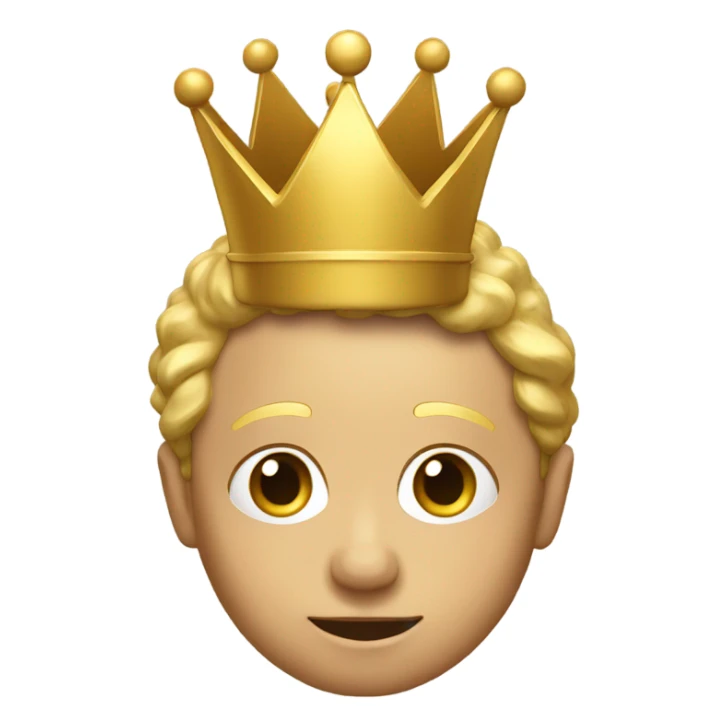 golden crown on top of raised eyebrow face sticker