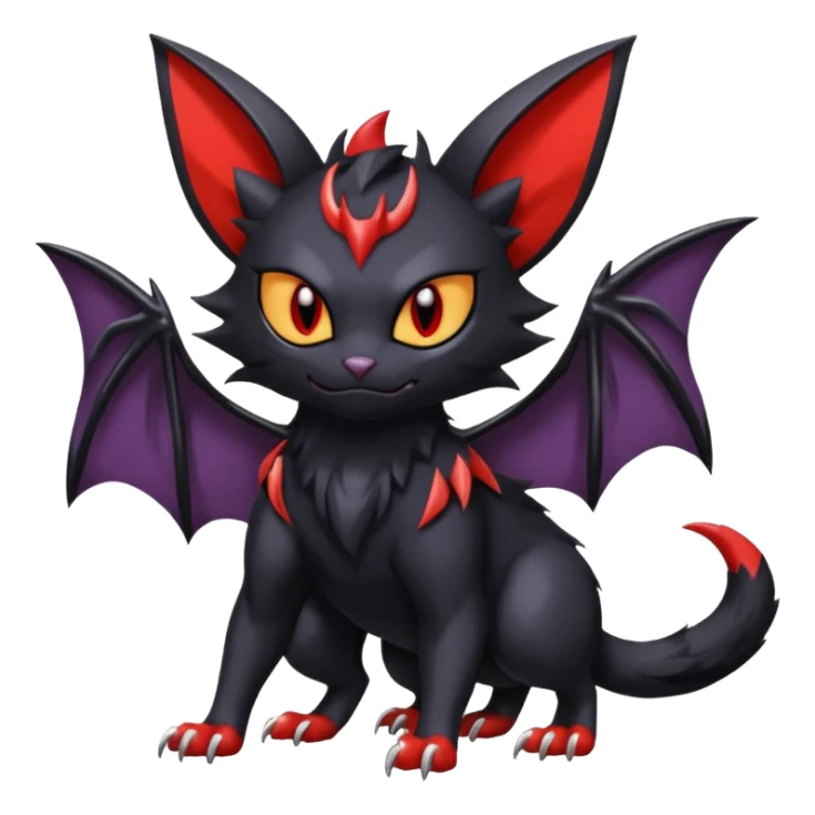 Noibat-Nargacuga-Torracat-fusion-Fakemon-Pokémon-creature  sticker
