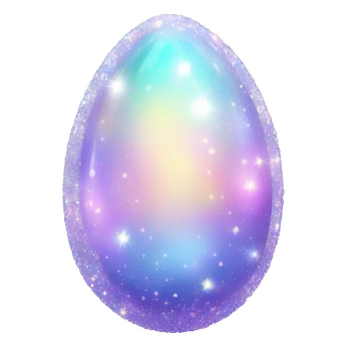 Sparkly glossy Pastel iridescent crystal egg sticker