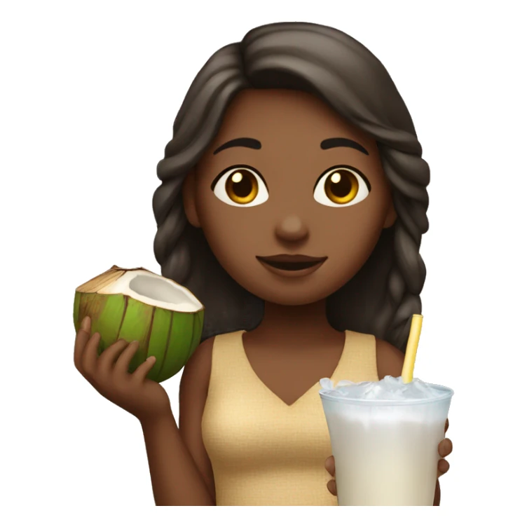 Girl with coconut drink in her hand  sticker