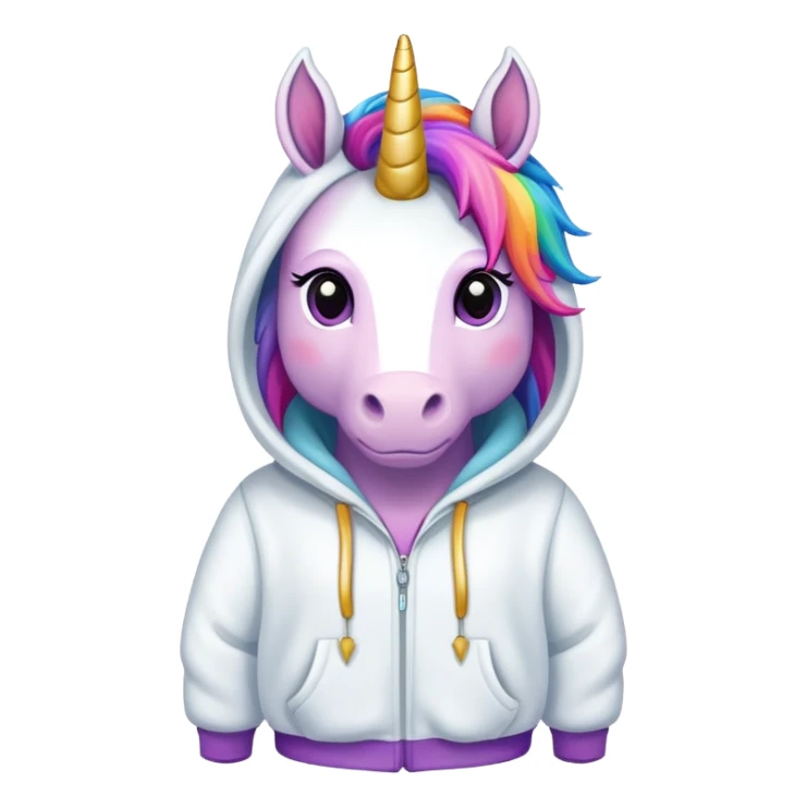 unicorn wearing a hoodie sticker