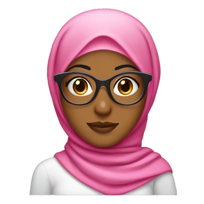 hijabi girl wearing pink glasses  sticker