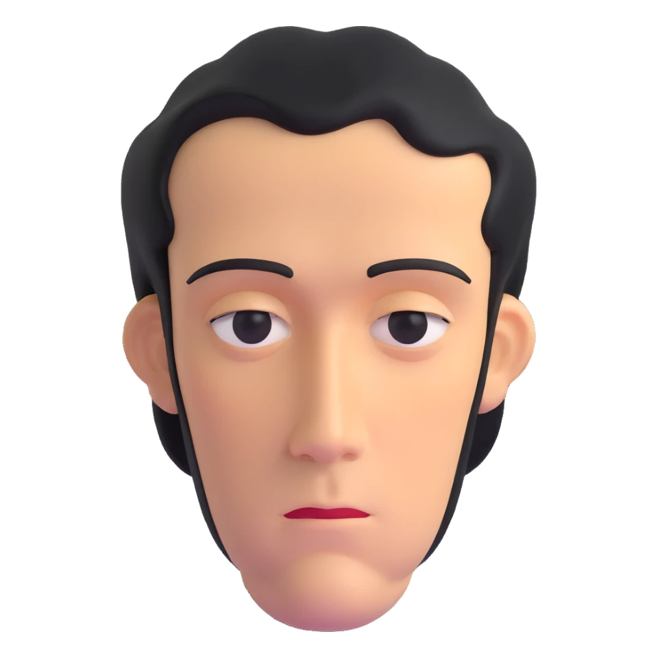 face of an 1800s person with a solemn, reflective expression, remembering the Alamo sticker