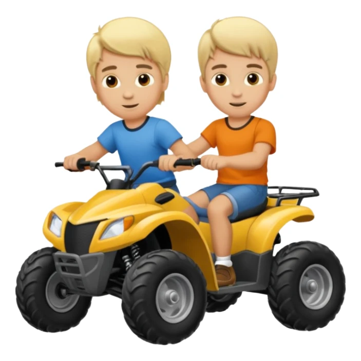 Can you make 2 blonde boys kids riding four wheelers sticker