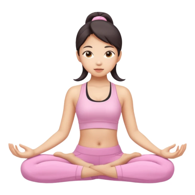 asian yoga girl light pink clothes  sticker