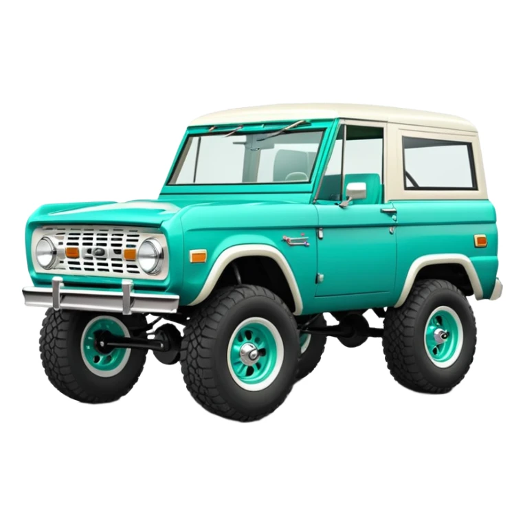 turquoise green classic ford bronco with ansen slot alminum wheels sticker