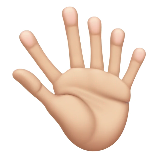 A hand with 5 fingers: the thumb, index finger, and pinky extended, while the middle and ring fingers are folded down sticker
