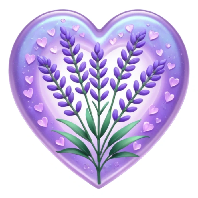 create a holographic lavender plant that wraps around a lavender colored heart sticker