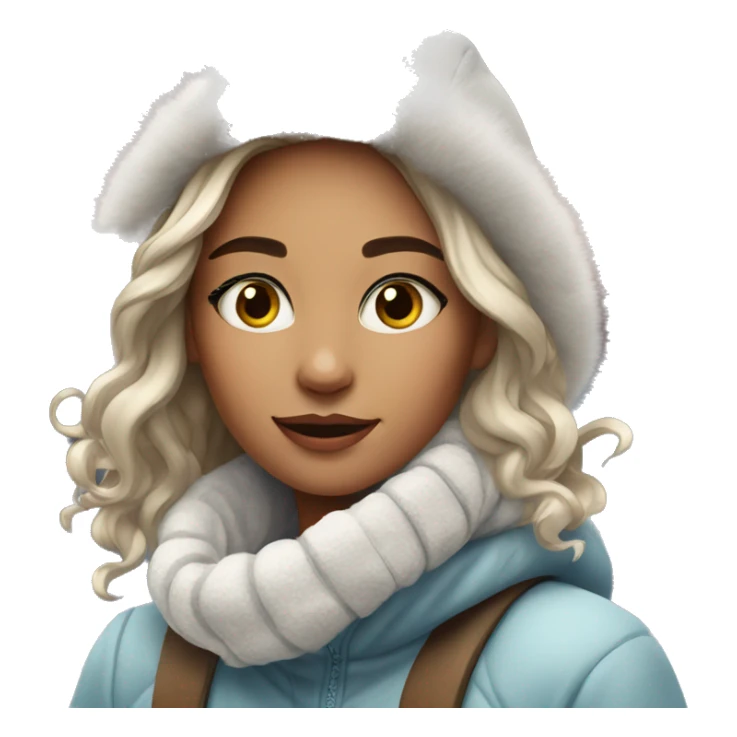 beautiful girl on a winter vibe sticker