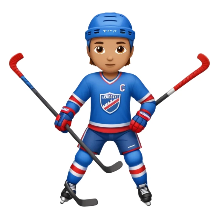 Hockey player in blue and red full body sticker