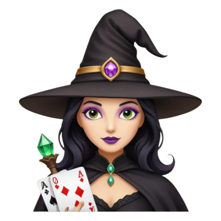 Glitter Black Hat of Witch Copas Symbol of Card sticker