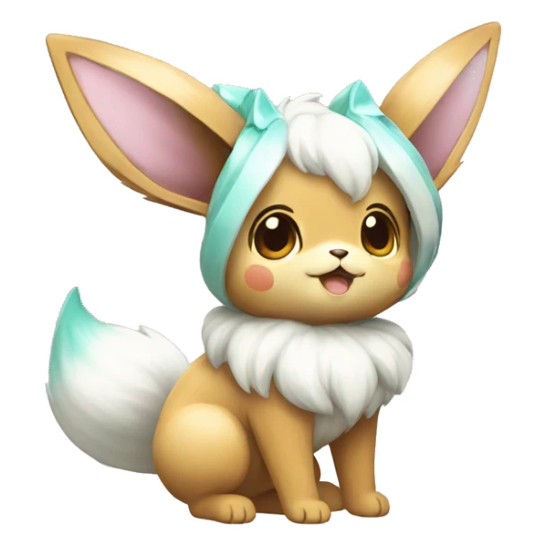 Kawaii Shiny Pastel Eevee Full Body sticker