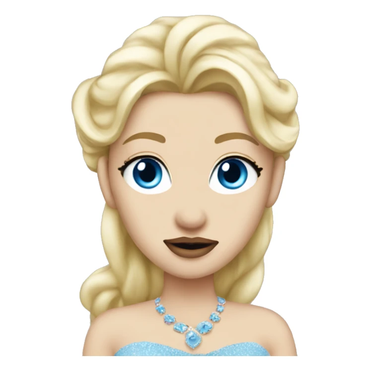 Blonde blue eyes princess big lips sticker