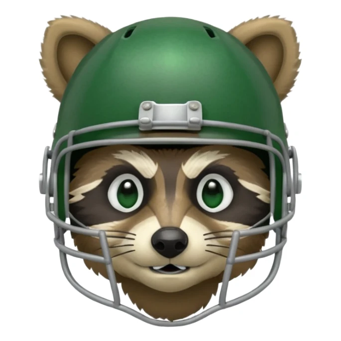 american football player raccoon green sticker